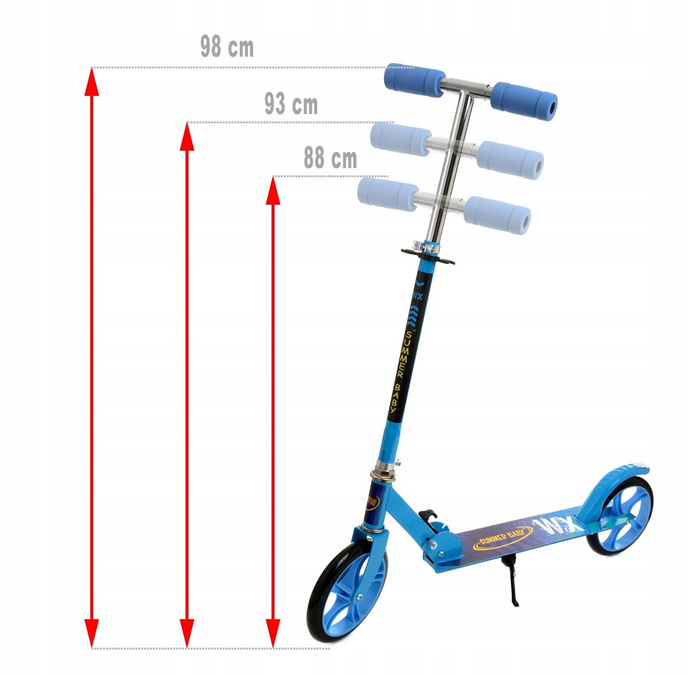 Hulajnoga Miejska Duża Summer Baby WX Składana Koła 20 cm Niebieska, zdjecie 4