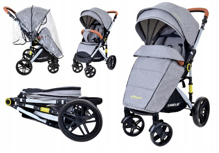 Wózek spacerowy spacerówka składany z akcesoriami Summer Baby Sempre - szary, zdjęcie 12