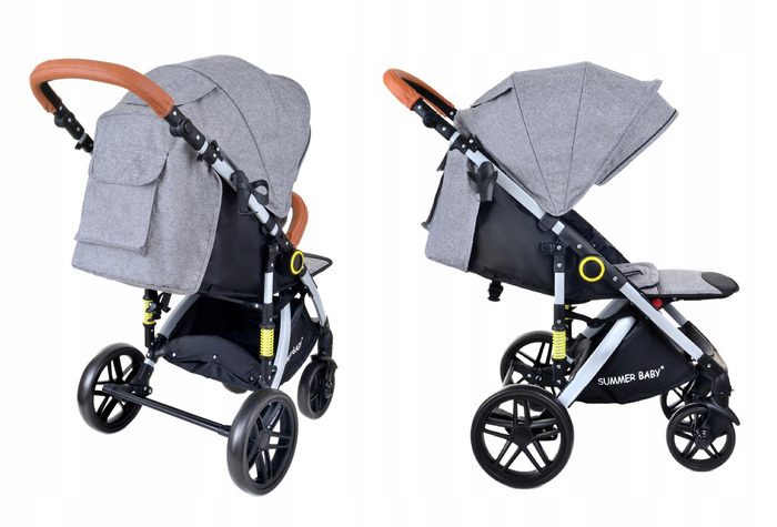 Wózek spacerowy spacerówka składany z akcesoriami Summer Baby Sempre - szary, zdjęcie 8