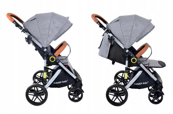 Wózek spacerowy spacerówka składany z akcesoriami Summer Baby Sempre - szary, zdjęcie 9
