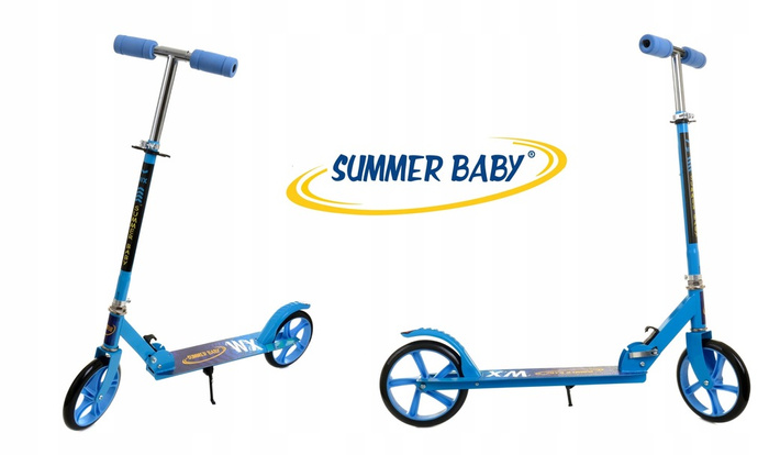 Hulajnoga Miejska Duża Summer Baby WX Składana Koła 20 cm Niebieska, zdjecie 11