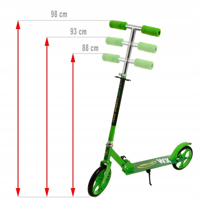 Hulajnoga Miejska Duża Summer Baby WX Składana Koła 20 cm Zielona, zdjecie 6