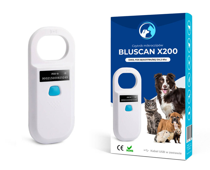 Czytnik mikroczipów dla zwierząt Bluscan X800