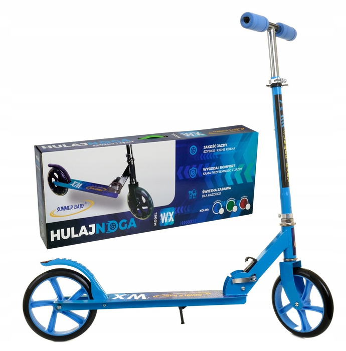 Hulajnoga Miejska Duża Summer Baby WX Składana Koła 20 cm Niebieska, zdjecie 3
