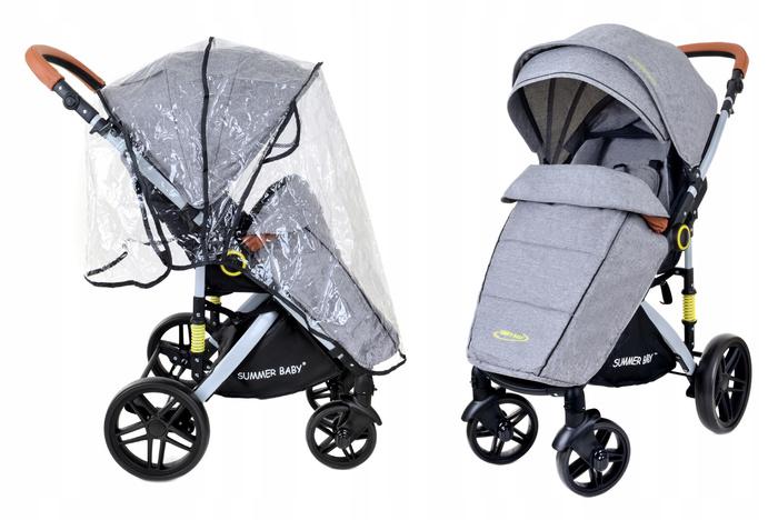 Wózek spacerowy spacerówka składany z akcesoriami Summer Baby Sempre - szary, zdjęcie 10